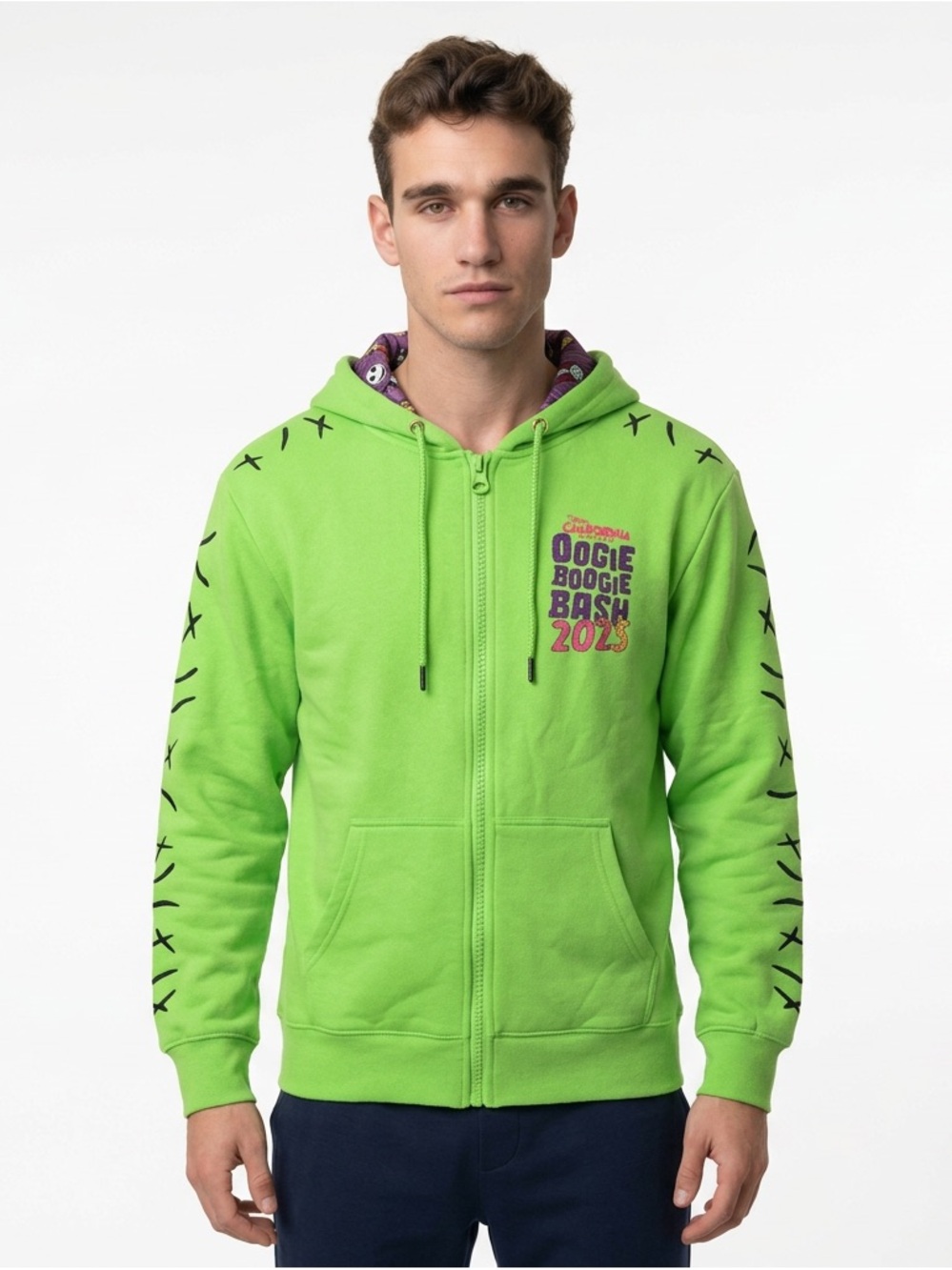 Disneyland Oogie Boogie Bash 2025 Fleece Zip Up Hoodie Men’s Medium -NEW